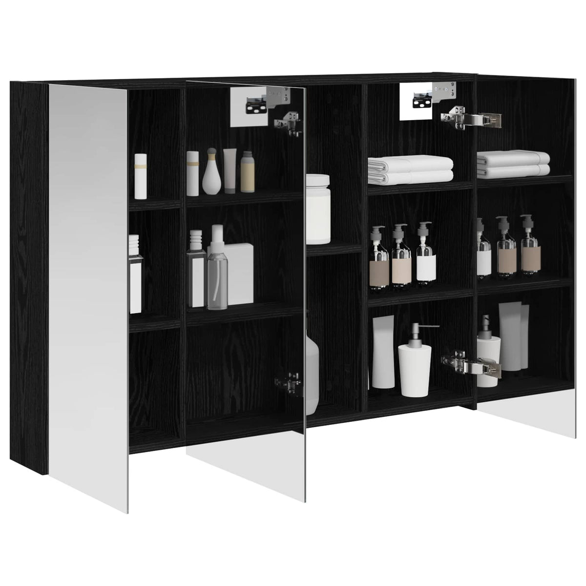 Badezimmerspiegelschrank Schwarz Eichen-Optik