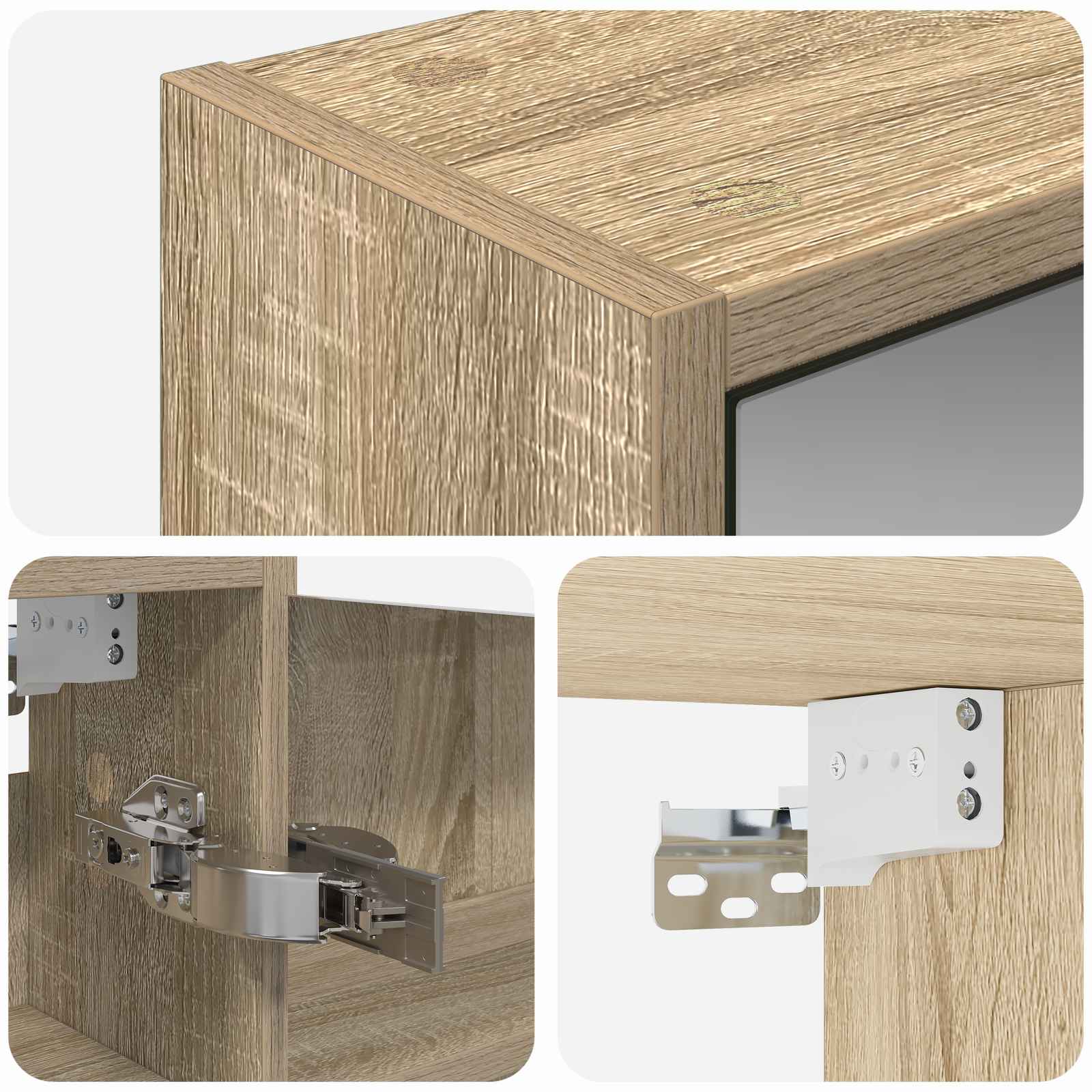 Badezimmerspiegelschrank Sonoma-Eiche 43 x 16 x 62,5 cm