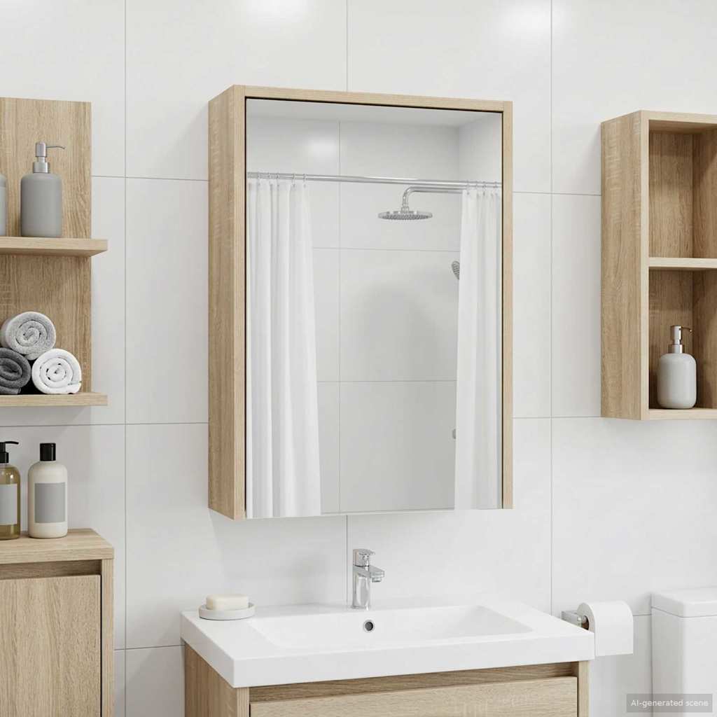 Badezimmerspiegelschrank Sonoma-Eiche 43 x 16 x 62,5 cm