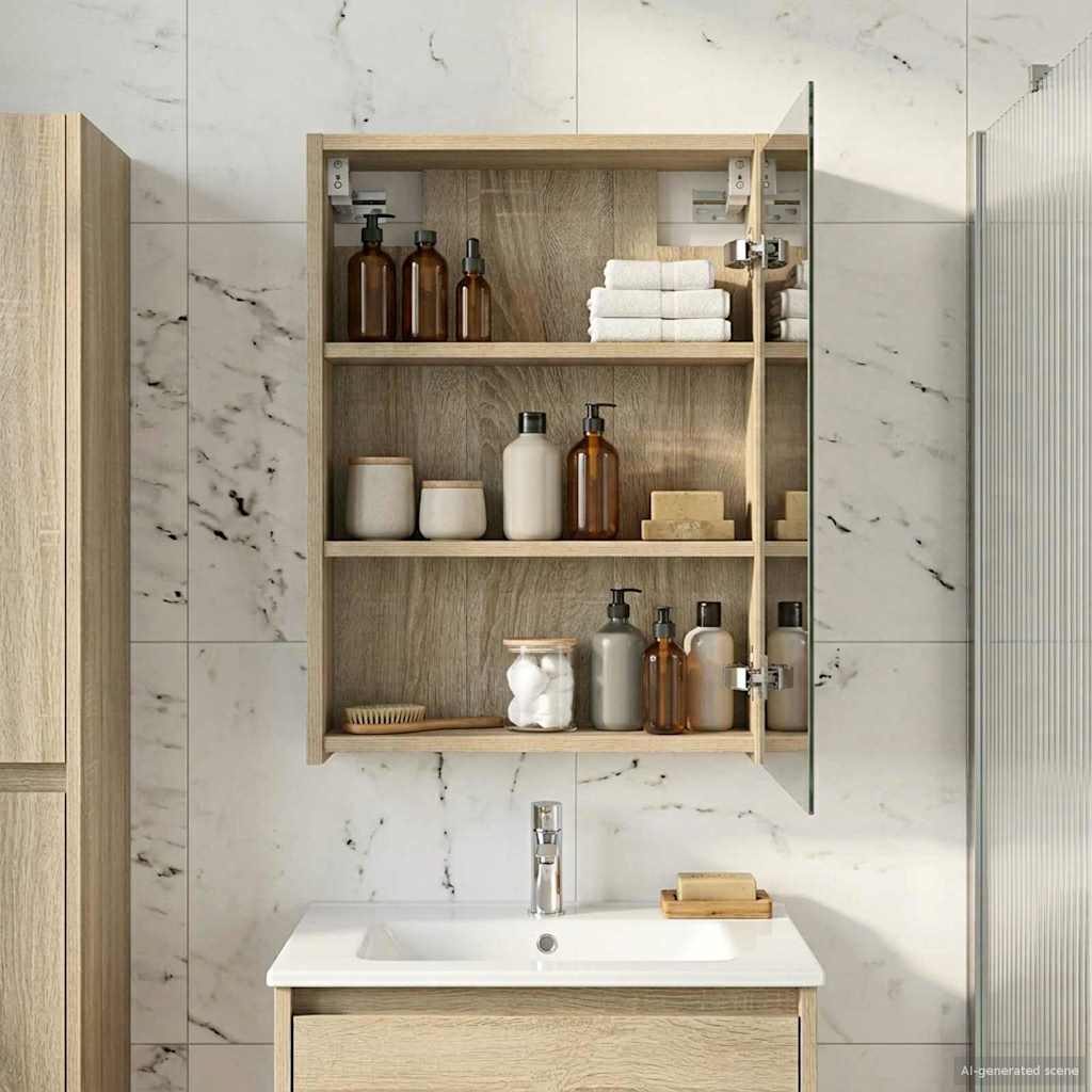 Badezimmerspiegelschrank Sonoma-Eiche 43 x 16 x 62,5 cm