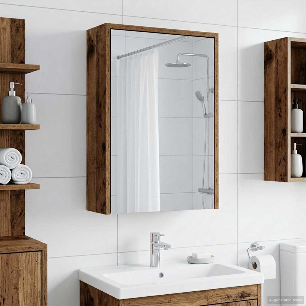 Badezimmerspiegelschrank Altholz 43 x 16 x 62,5 cm