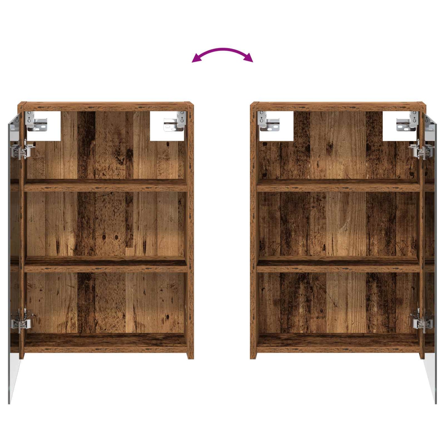 Badezimmerspiegelschrank Altholz 43 x 16 x 62,5 cm