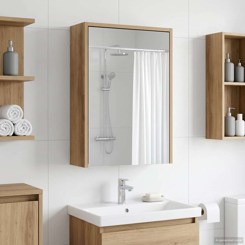 Badezimmerspiegelschrank Kunsthandwerk Eiche 43 x 16 x 62,5 cm