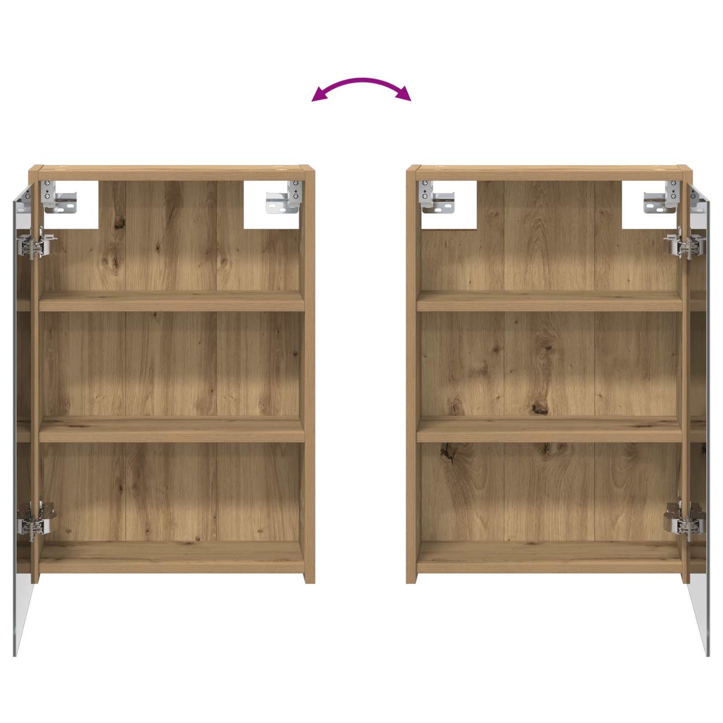 Badezimmerspiegelschrank Kunsthandwerk Eiche 43 x 16 x 62,5 cm