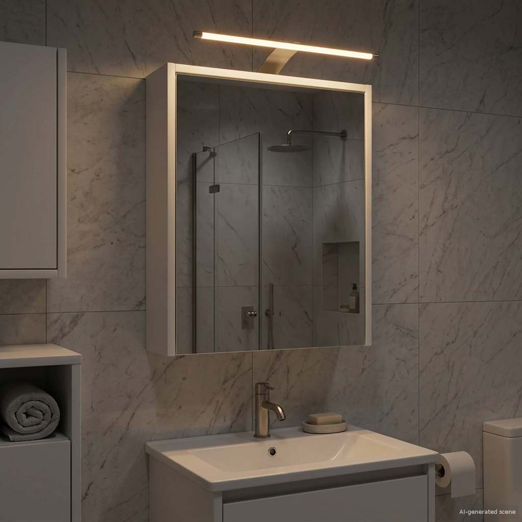 Badezimmerspiegelschrank Weiß 43 x 16 x 62,5 cm Holzwerkstoff
