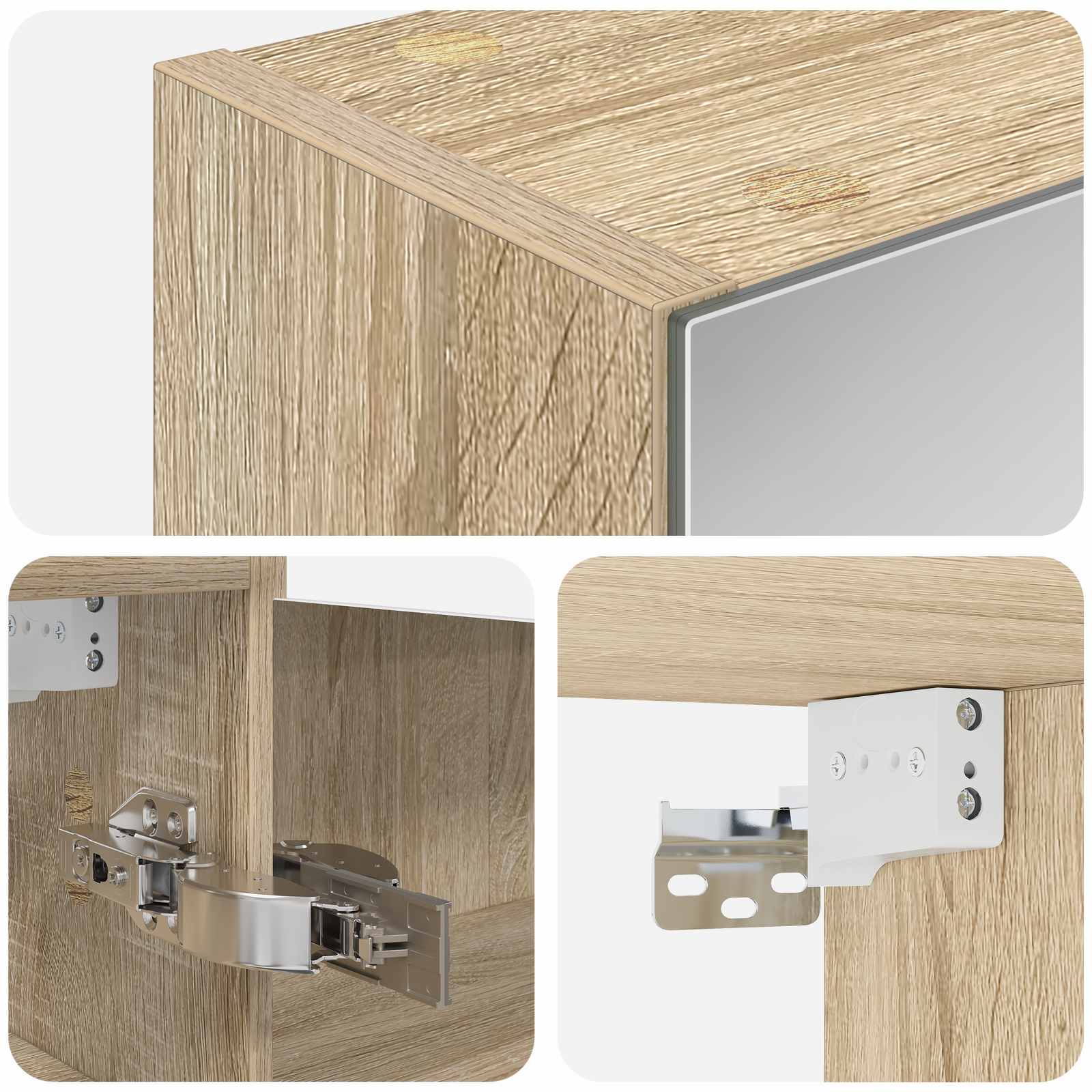 Badezimmerspiegelschrank Sonoma-Eiche 43 x 16 x 62,5 cm
