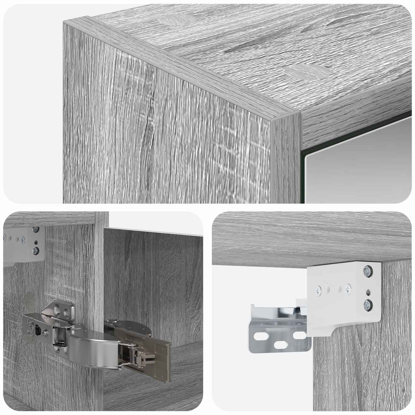 Badezimmerspiegelschrank Sonoma-Grau 43 x 16 x 62,5 cm