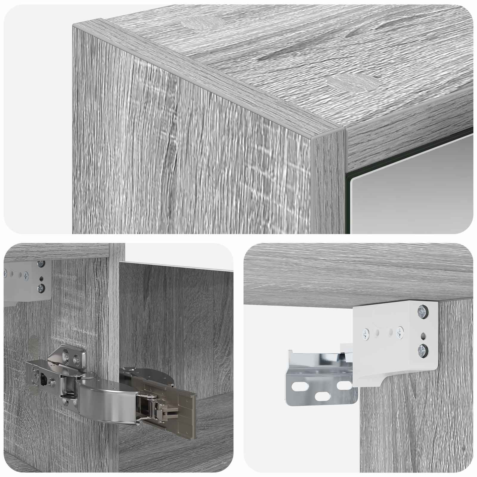 Badezimmerspiegelschrank Sonoma-Grau 43 x 16 x 62,5 cm