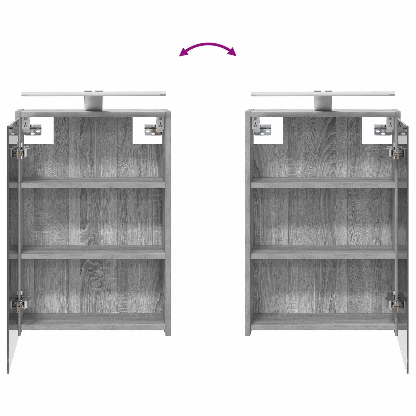 Badezimmerspiegelschrank Sonoma-Grau 43 x 16 x 62,5 cm