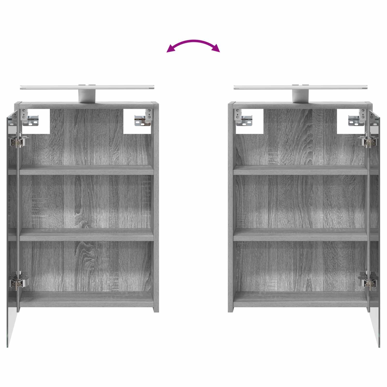 Badezimmerspiegelschrank Sonoma-Grau 43 x 16 x 62,5 cm