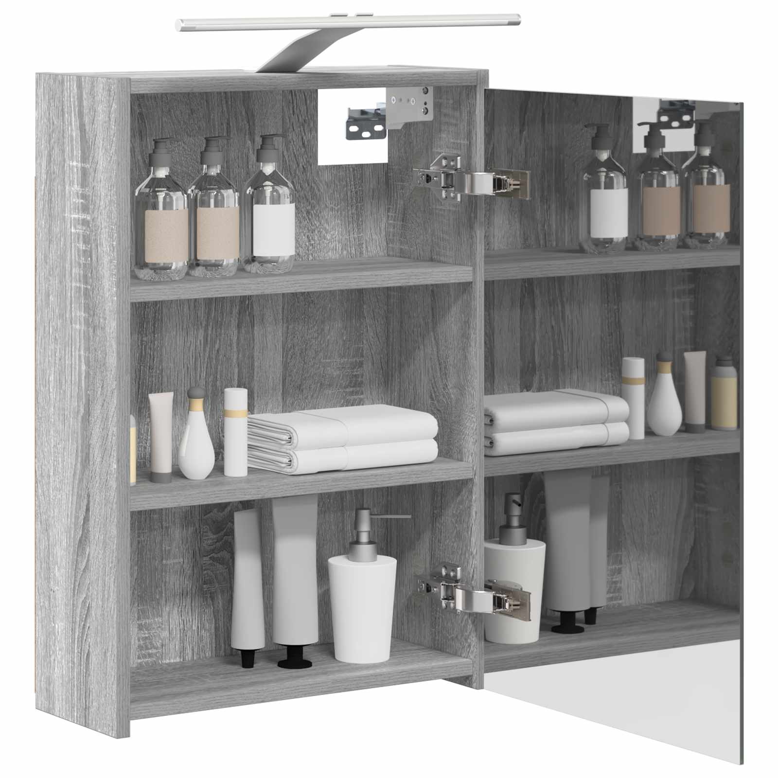 Badezimmerspiegelschrank Sonoma-Grau 43 x 16 x 62,5 cm