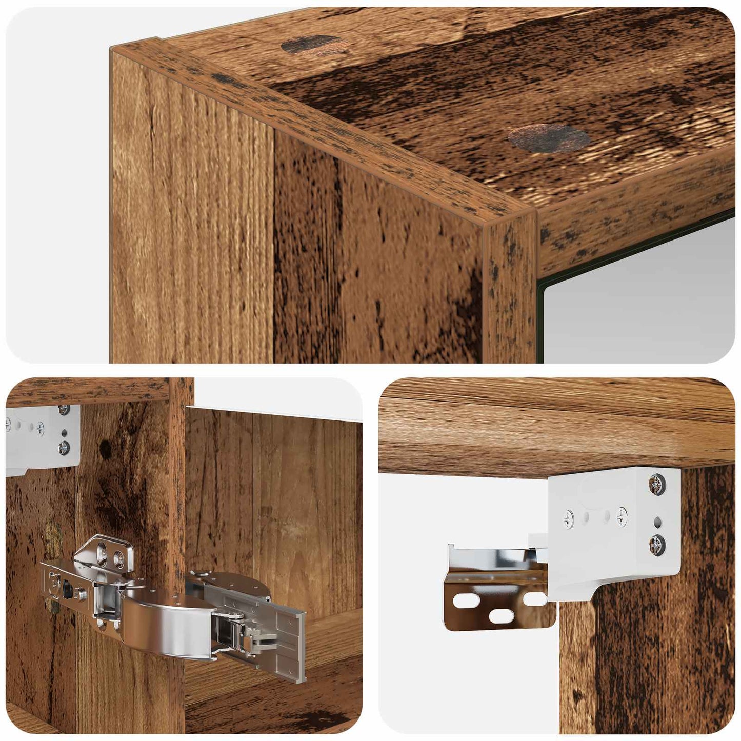 Badezimmerspiegelschrank Altholz 43 x 16 x 62,5 cm
