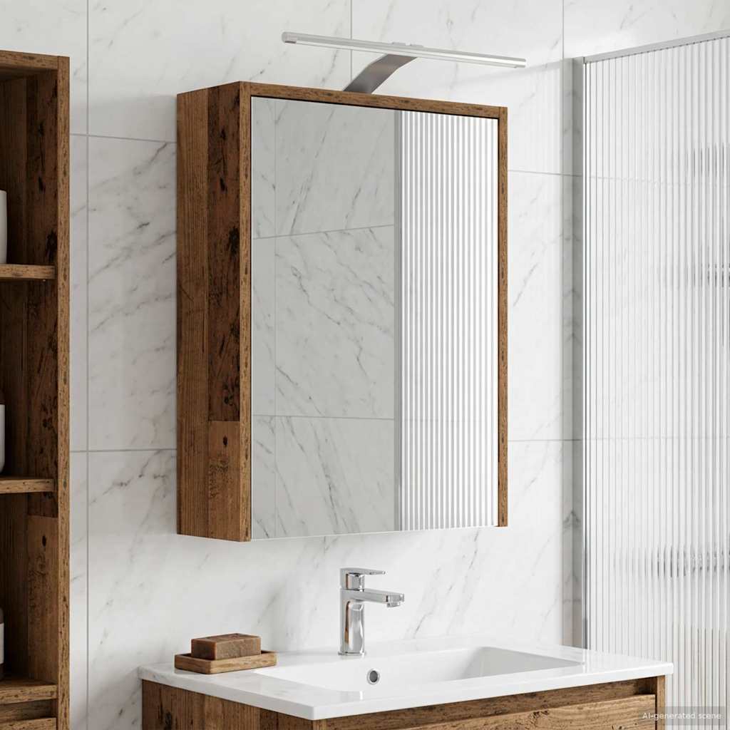 Badezimmerspiegelschrank Altholz 43 x 16 x 62,5 cm