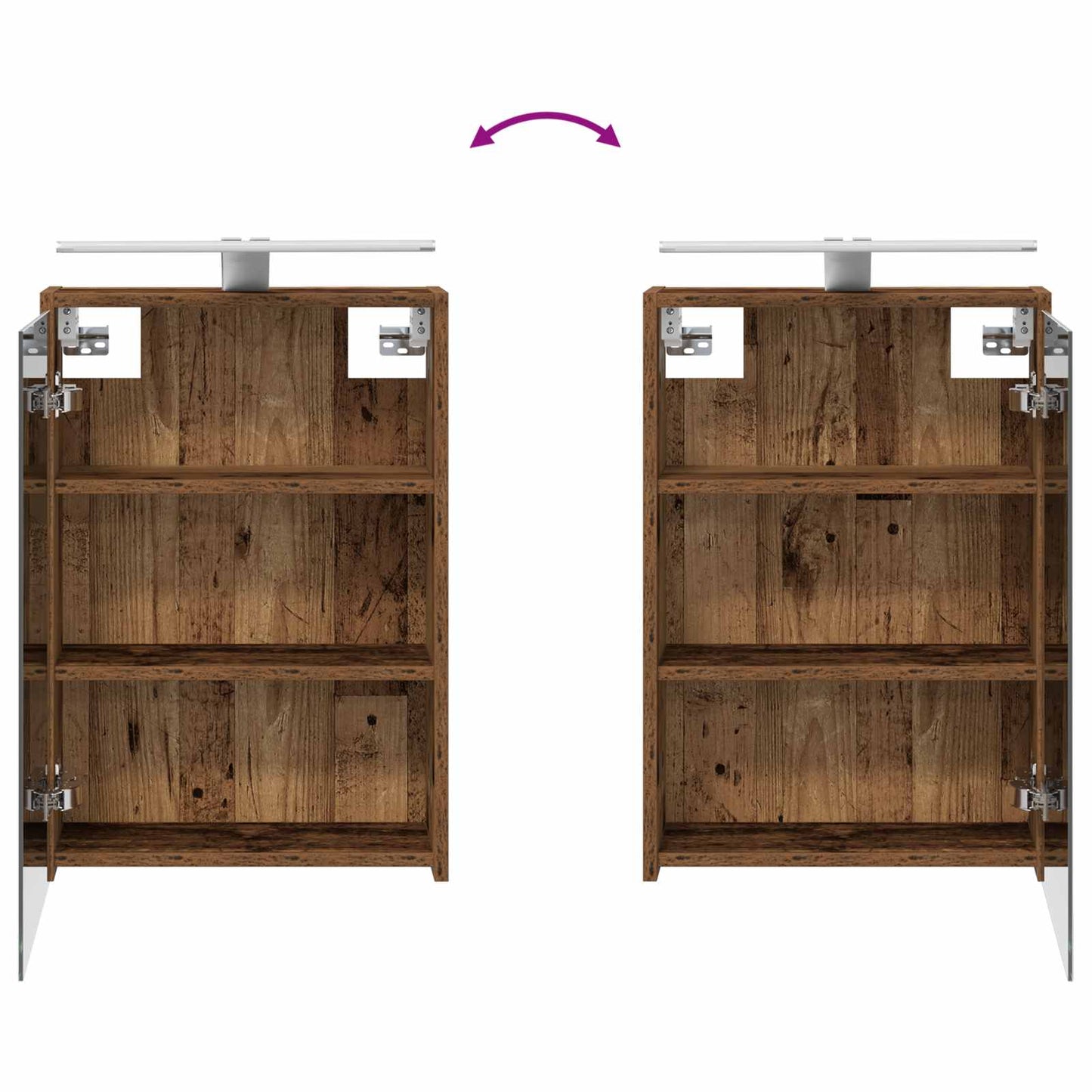 Badezimmerspiegelschrank Altholz 43 x 16 x 62,5 cm