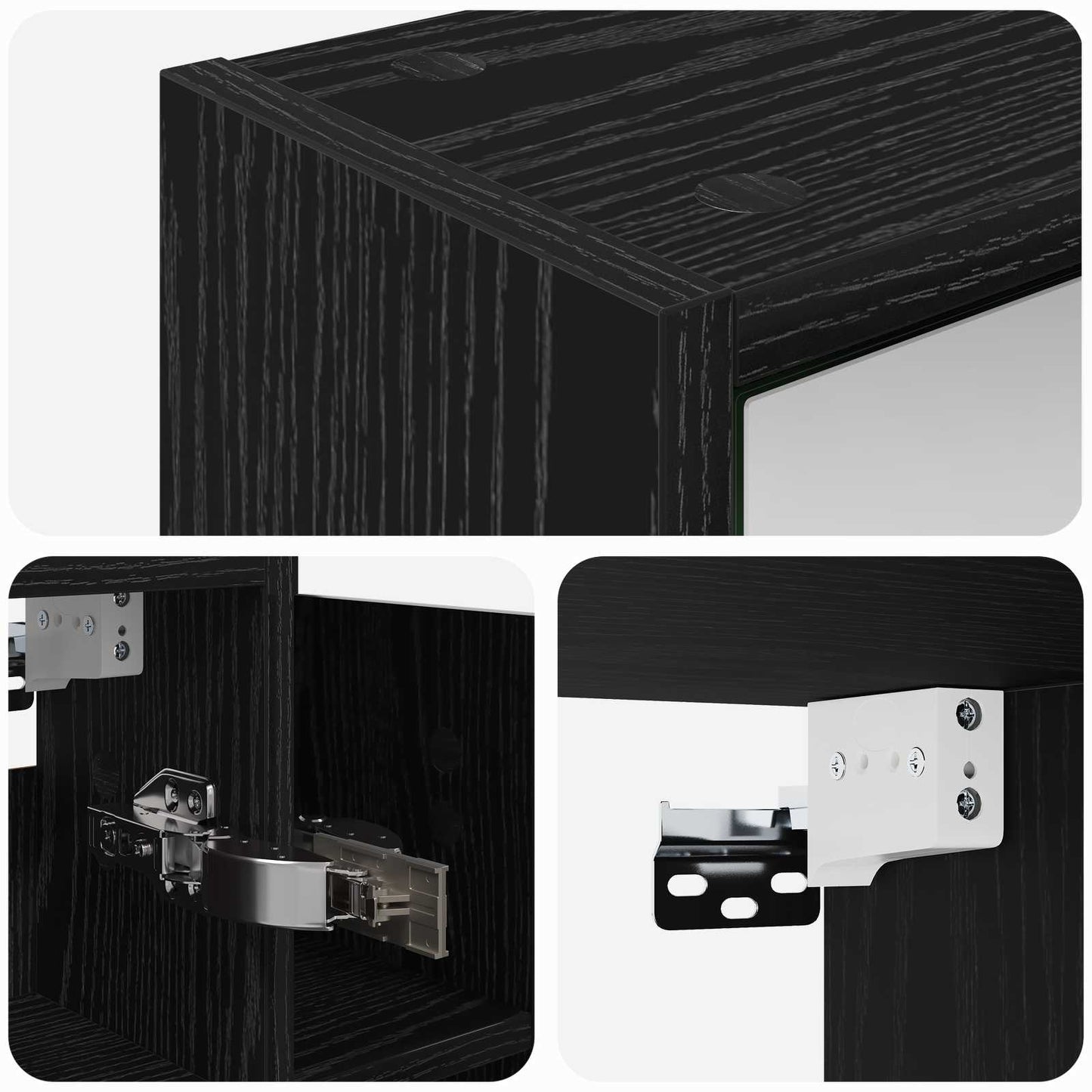Badezimmerspiegelschrank Schwarz Eichen-Optik