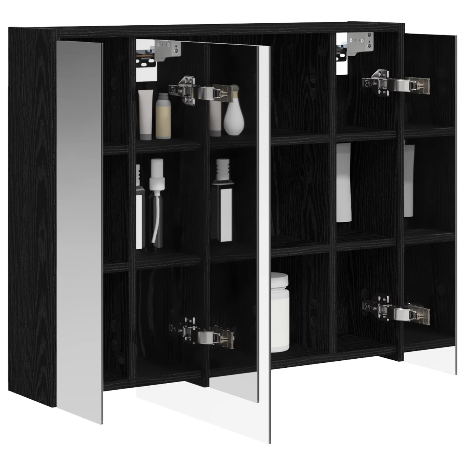Badezimmerspiegelschrank Schwarz Eichen-Optik
