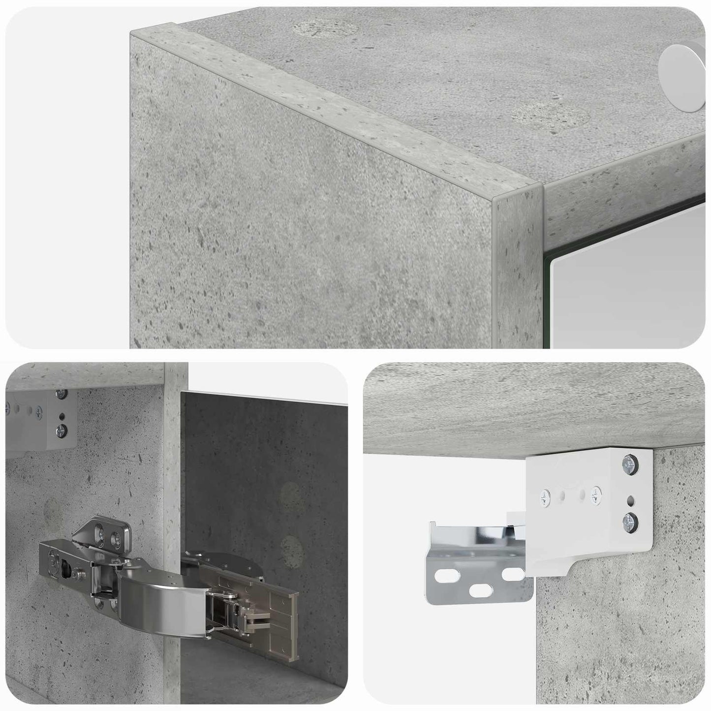 Badezimmerspiegelschrank Betongrau 73,5 x 16 x 62,5 cm