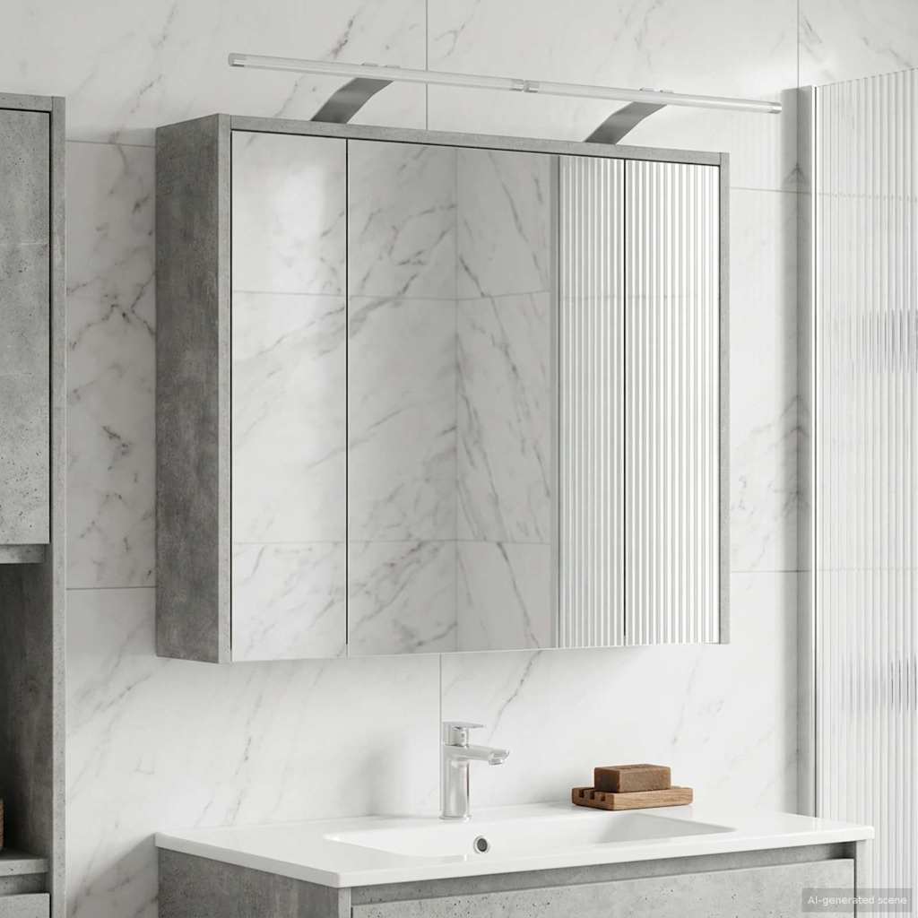 Badezimmerspiegelschrank Betongrau 73,5 x 16 x 62,5 cm