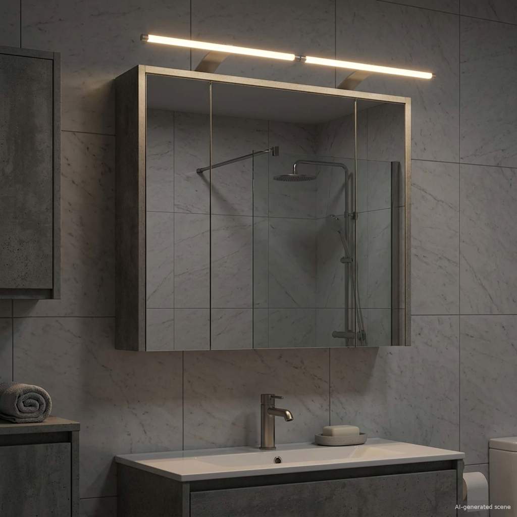 Badezimmerspiegelschrank Betongrau 73,5 x 16 x 62,5 cm