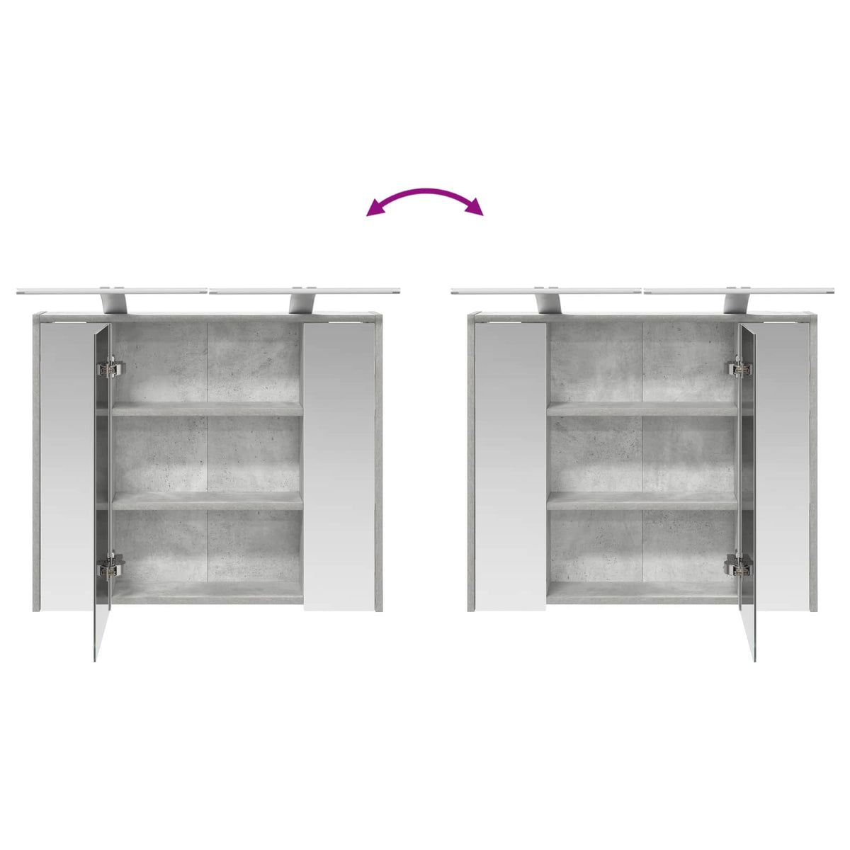 Badezimmerspiegelschrank Betongrau 73,5 x 16 x 62,5 cm