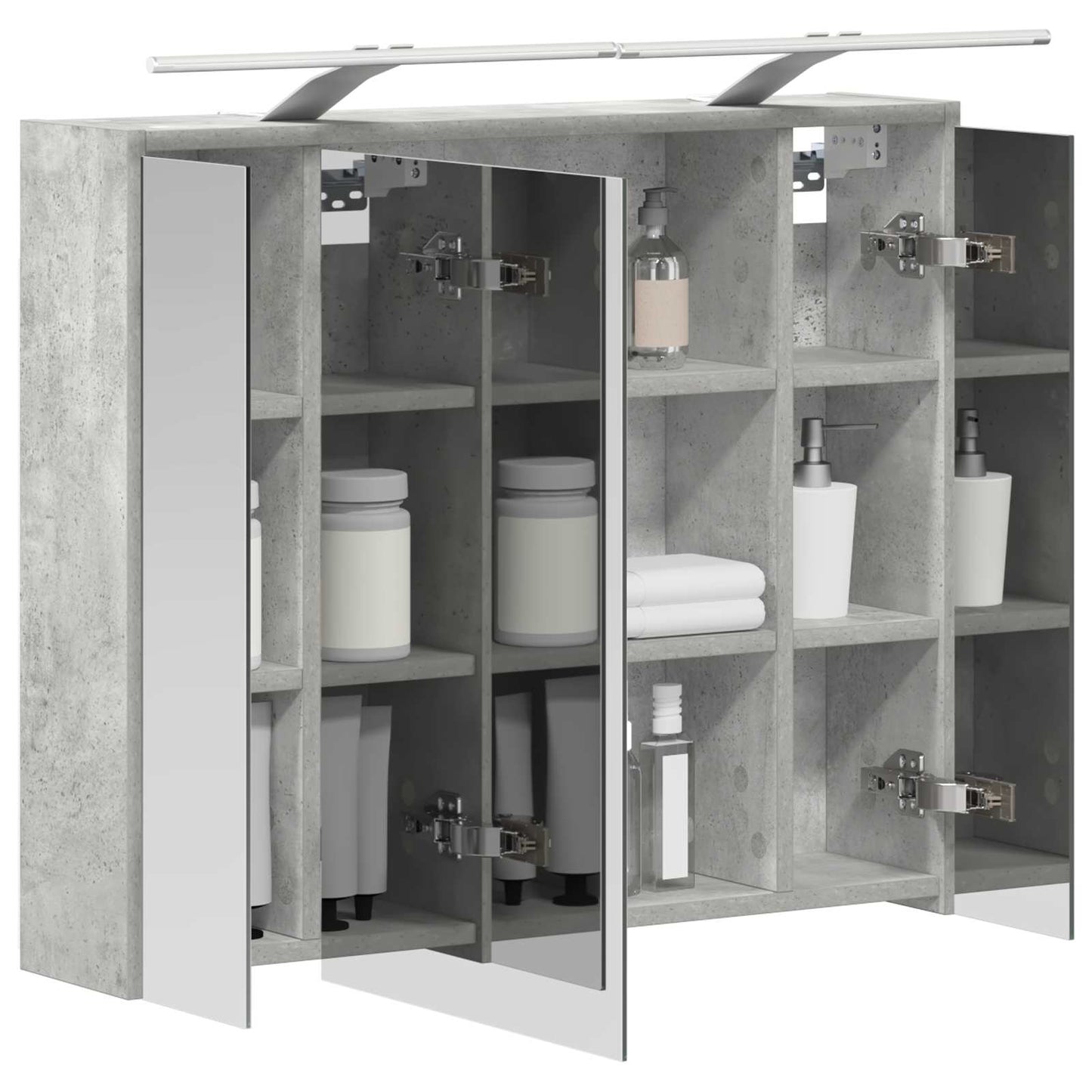 Badezimmerspiegelschrank Betongrau 73,5 x 16 x 62,5 cm