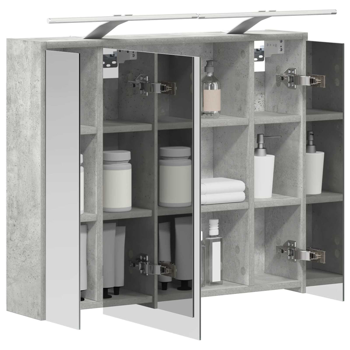 Badezimmerspiegelschrank Betongrau 73,5 x 16 x 62,5 cm