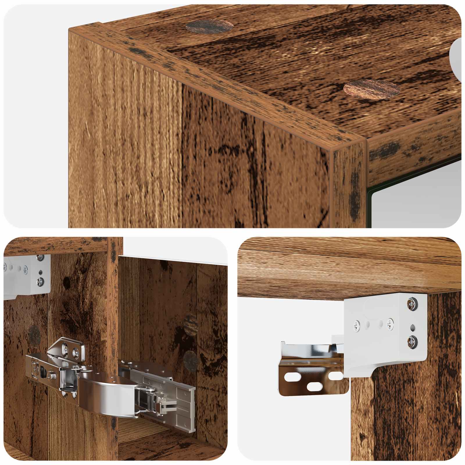 Badezimmerspiegelschrank Altholz 73,5 x 16 x 62,5 cm