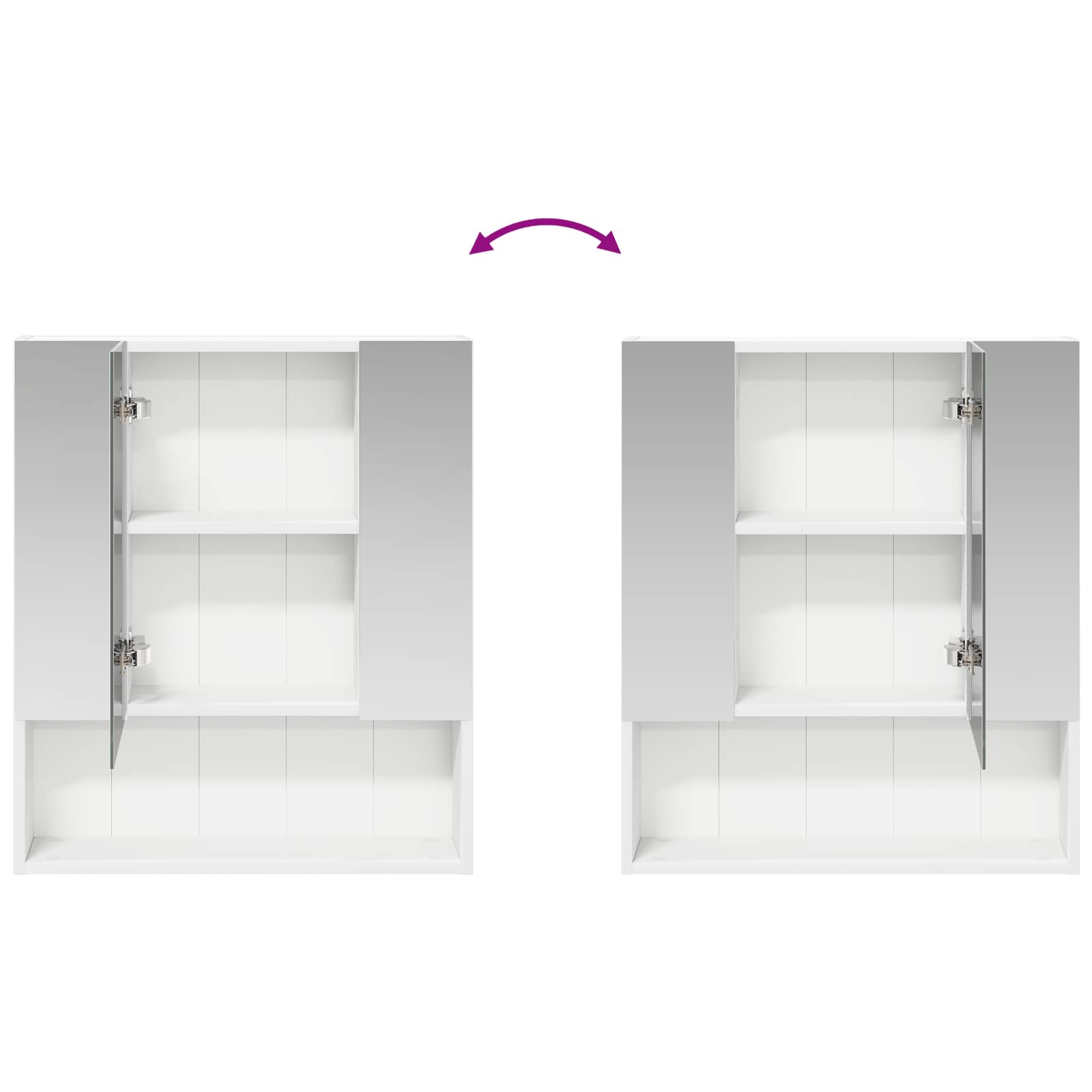 Badezimmerspiegelschrank Weiß 60 x 14,5 x 70 cm Holzwerkstoff