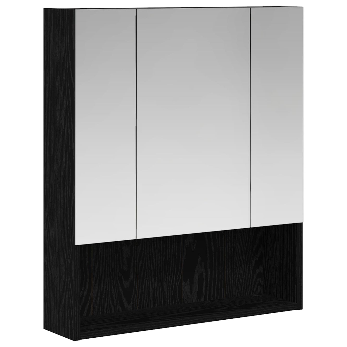 Badezimmerspiegelschrank Schwarz Eichen-Optik 60 x 14,5 x 70 cm