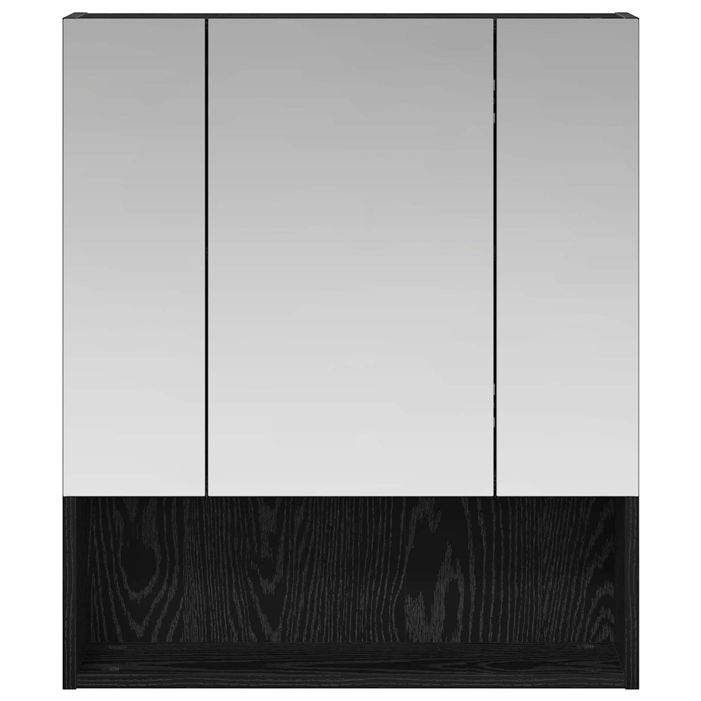 Badezimmerspiegelschrank Schwarz Eichen-Optik 60 x 14,5 x 70 cm