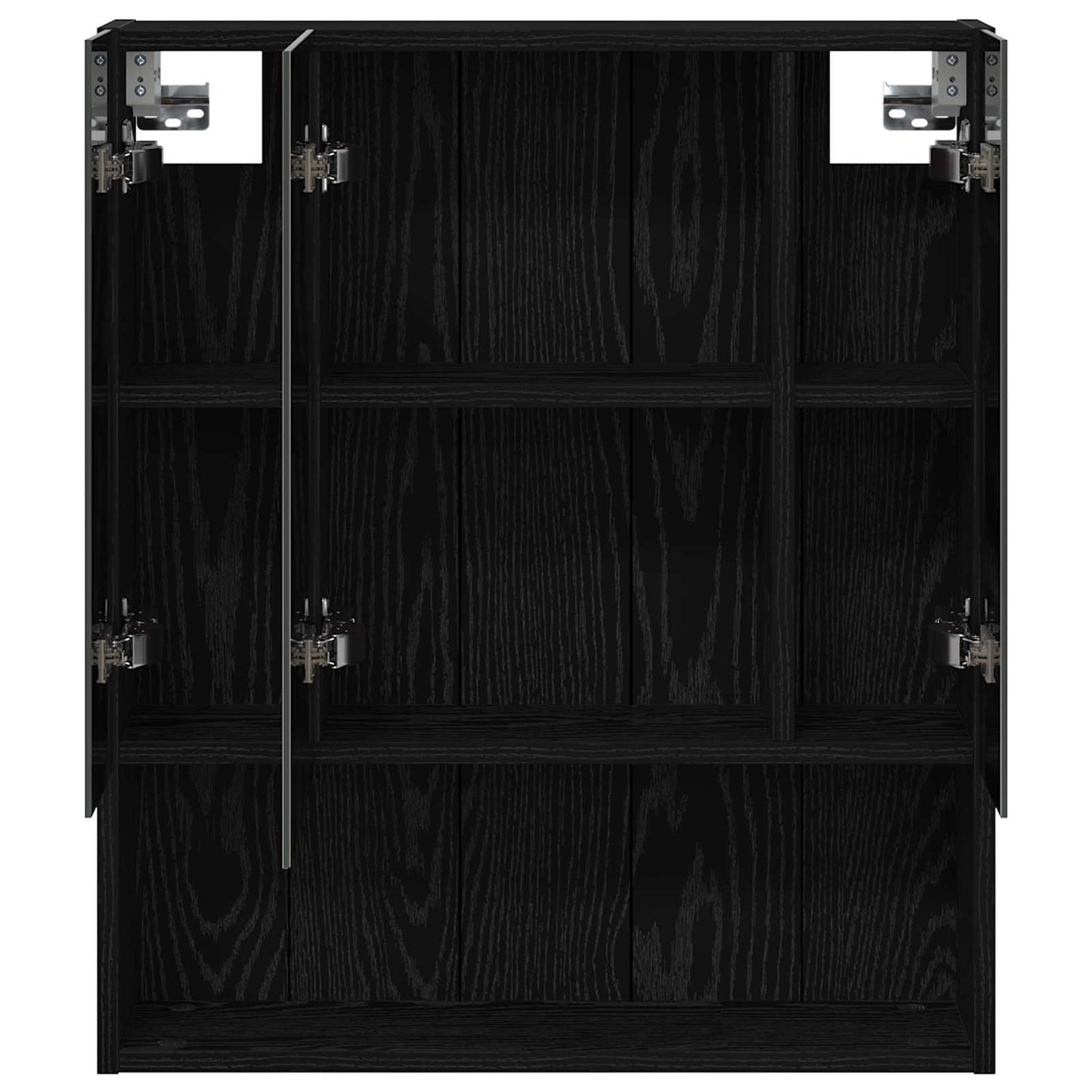 Badezimmerspiegelschrank Schwarz Eichen-Optik 60 x 14,5 x 70 cm
