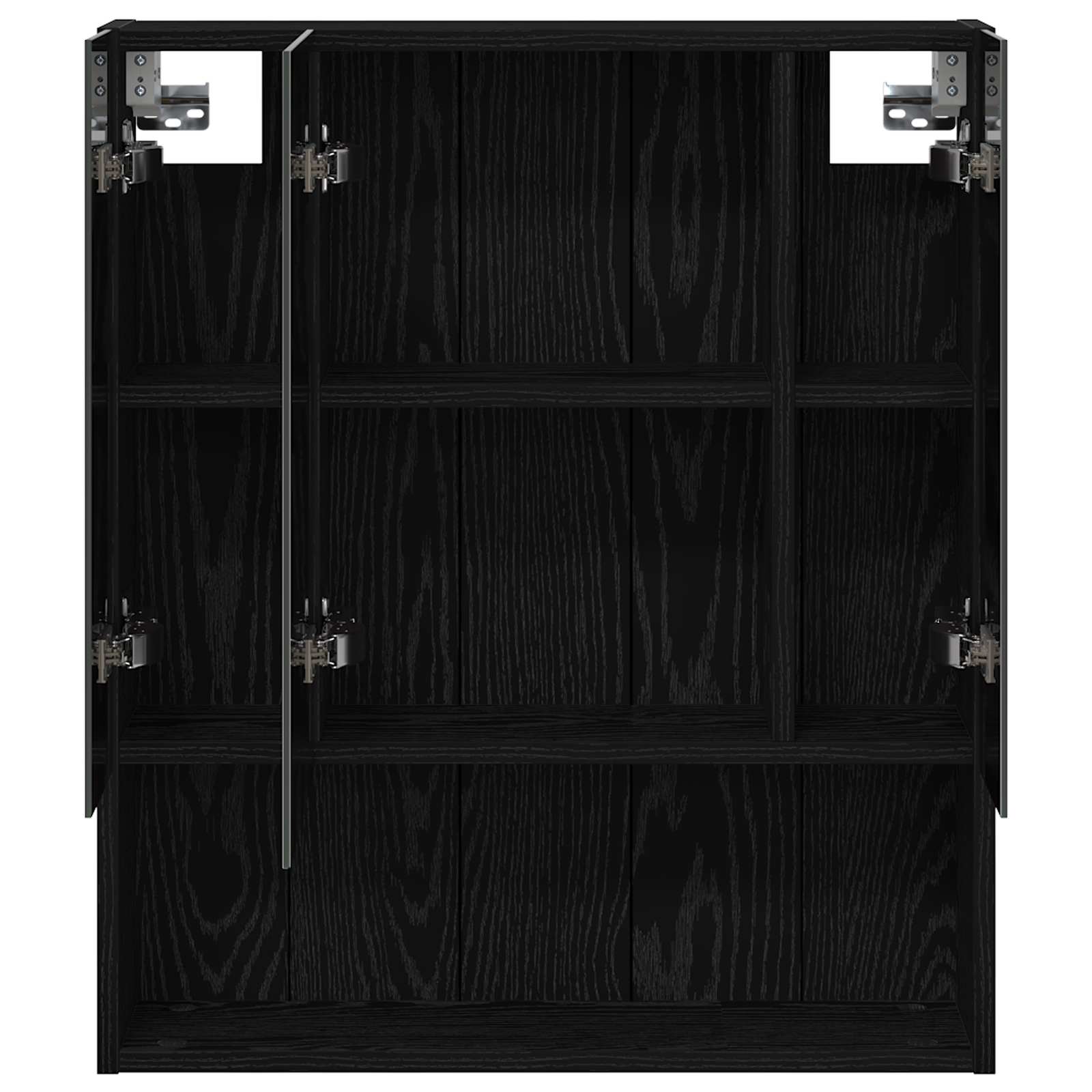 Badezimmerspiegelschrank Schwarz Eichen-Optik 60 x 14,5 x 70 cm