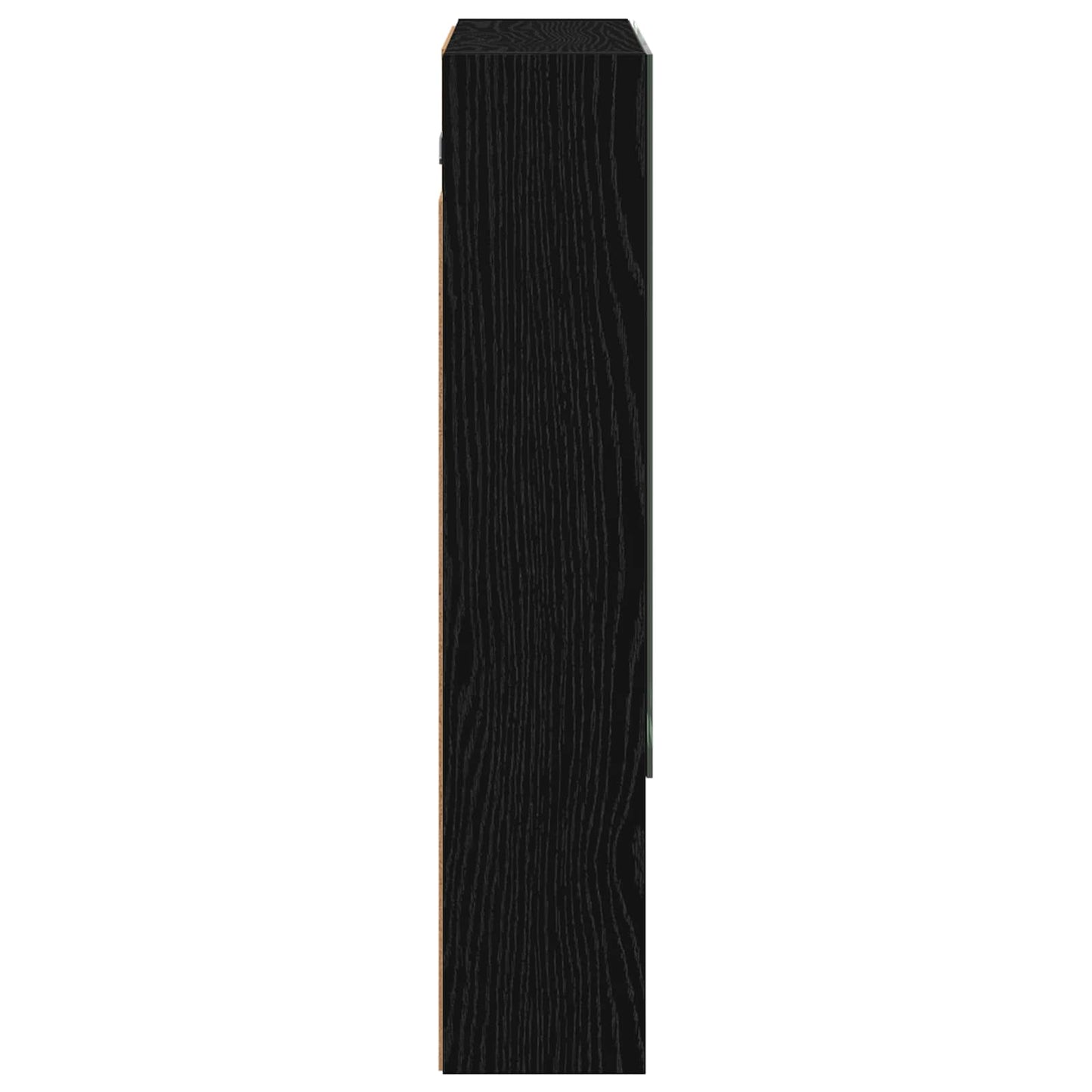 Badezimmerspiegelschrank Schwarz Eichen-Optik 60 x 14,5 x 70 cm