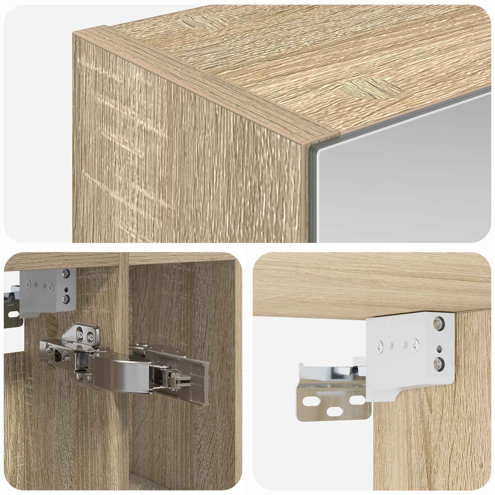 Badezimmerspiegelschrank Sonoma-Eiche 60 x 14,5 x 70 cm