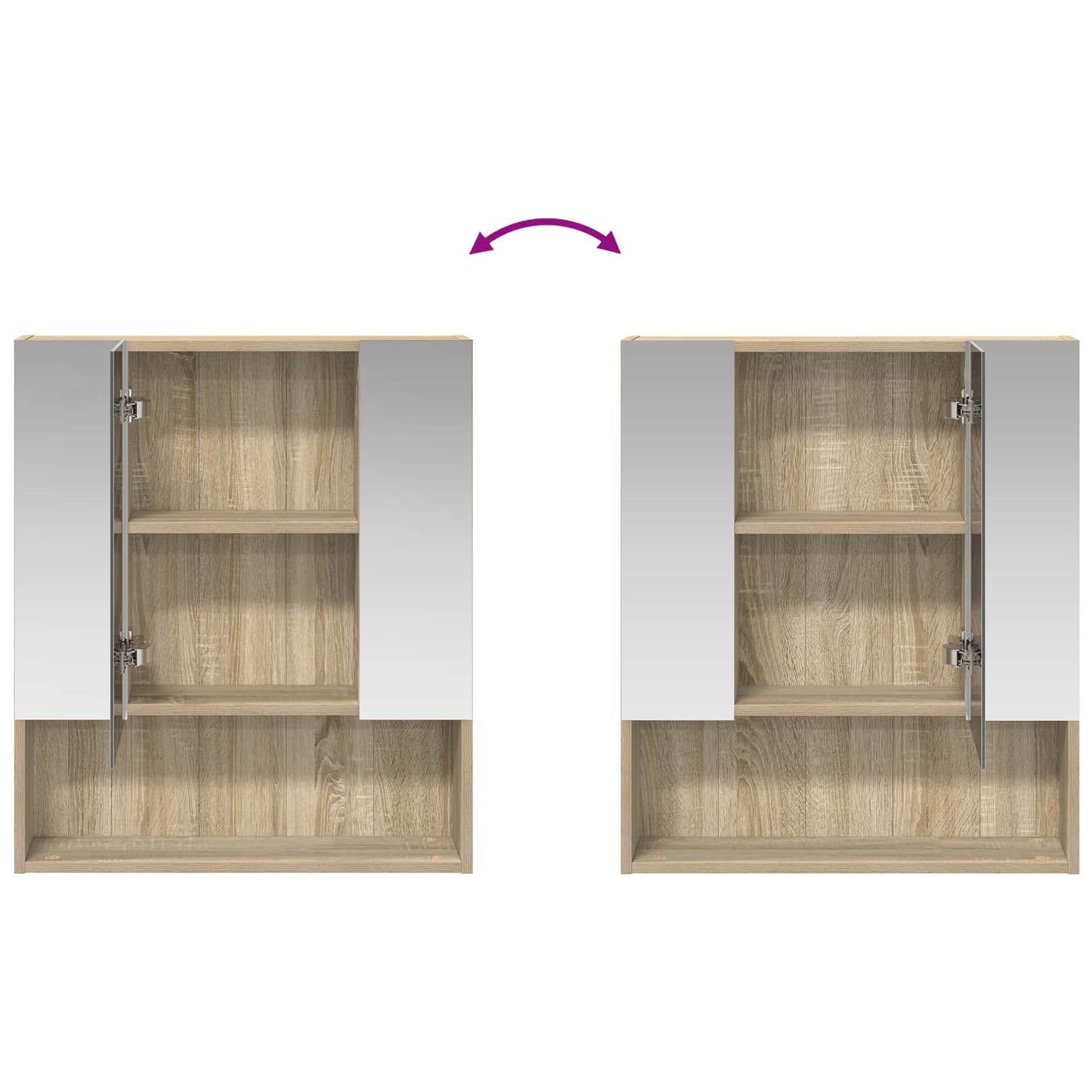 Badezimmerspiegelschrank Sonoma-Eiche 60 x 14,5 x 70 cm