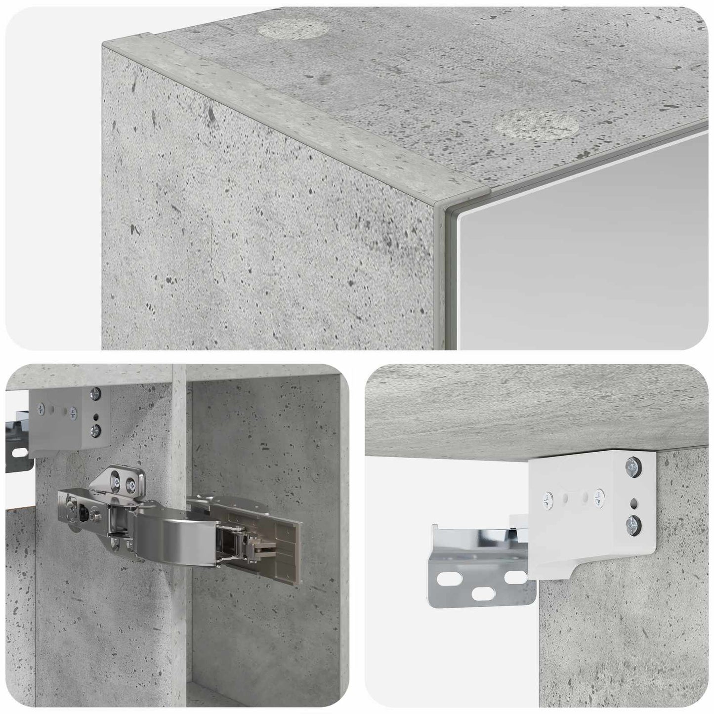 Badezimmerspiegelschrank Betongrau 60 x 14,5 x 70 cm