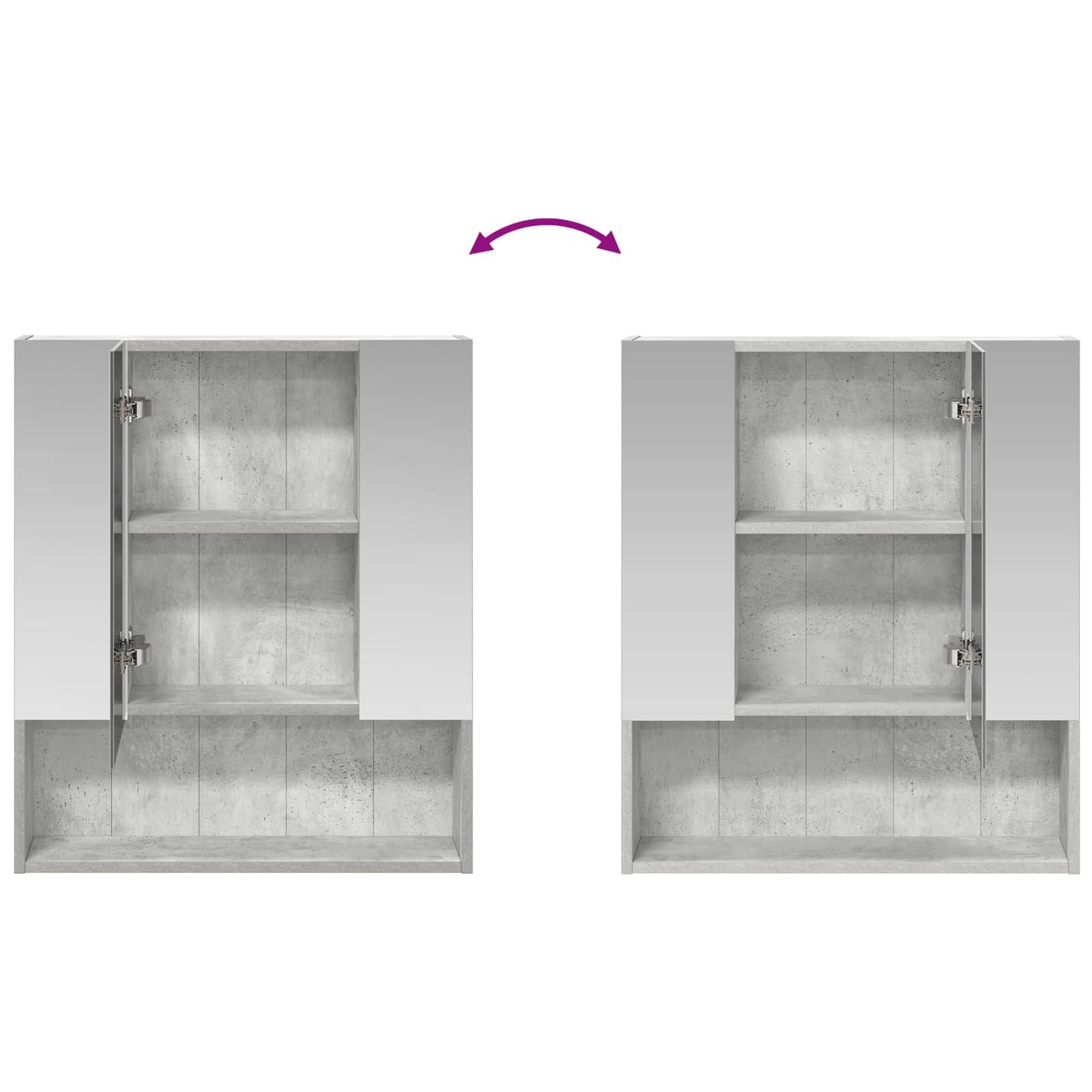 Badezimmerspiegelschrank Betongrau 60 x 14,5 x 70 cm