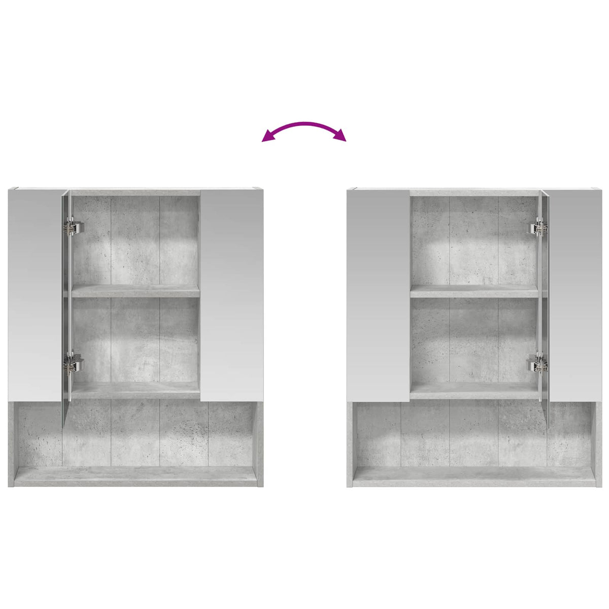 Badezimmerspiegelschrank Betongrau 60 x 14,5 x 70 cm