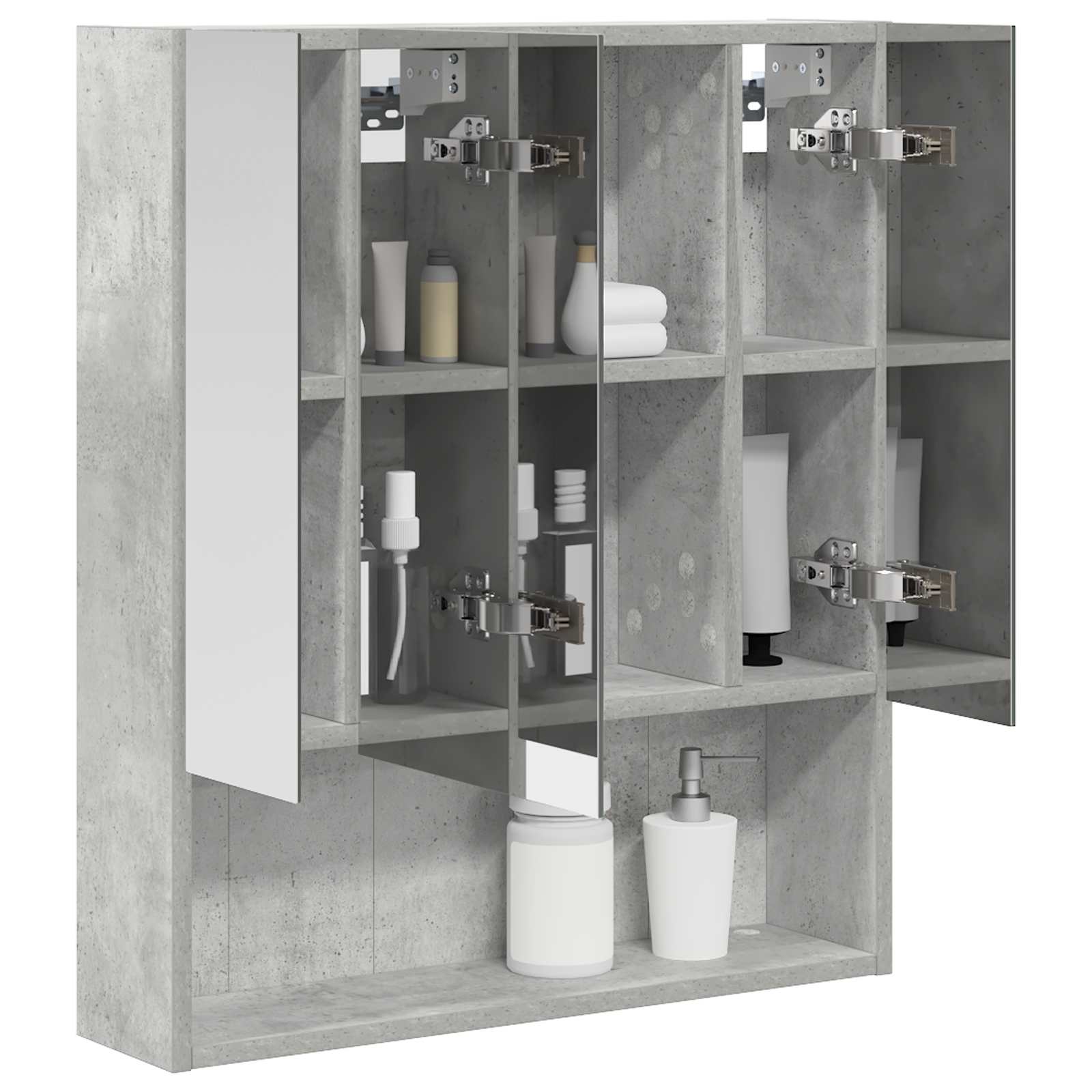 Badezimmerspiegelschrank Betongrau 60 x 14,5 x 70 cm