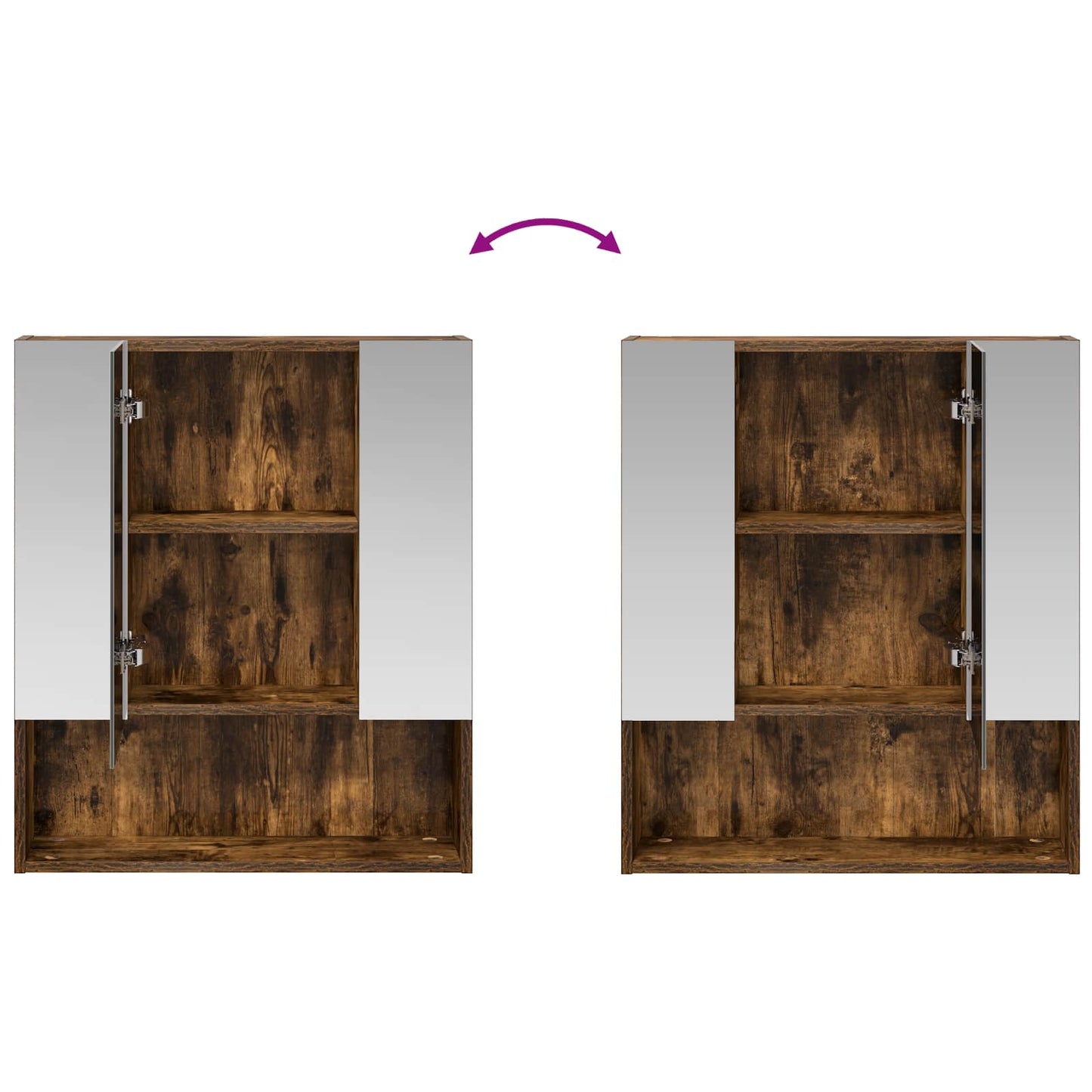 Badezimmerspiegelschrank Räuchereiche 60 x 14,5 x 70 cm
