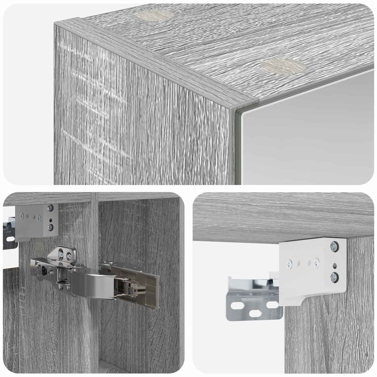 Badezimmerspiegelschrank Sonoma-Grau 60 x 14,5 x 70 cm