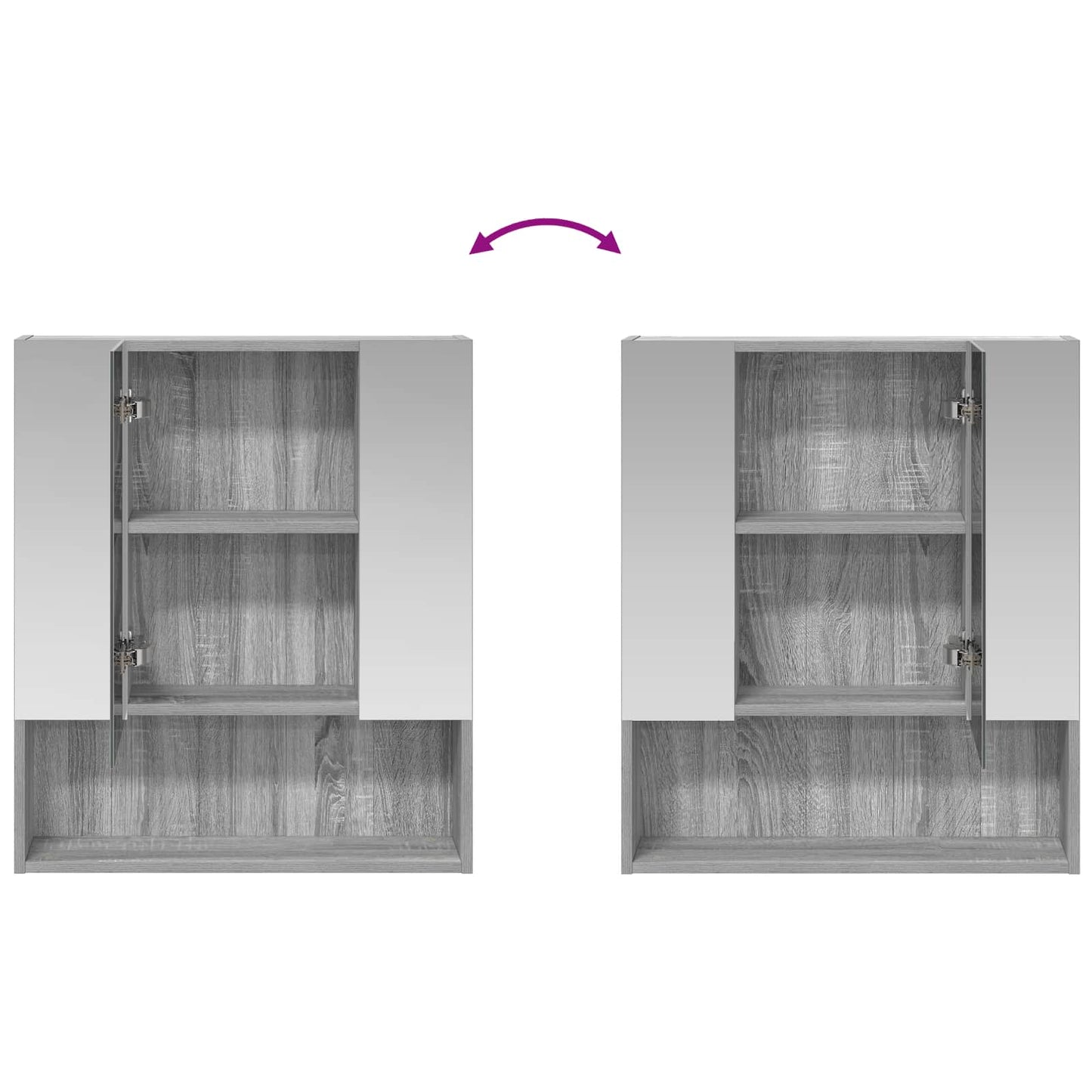 Badezimmerspiegelschrank Sonoma-Grau 60 x 14,5 x 70 cm