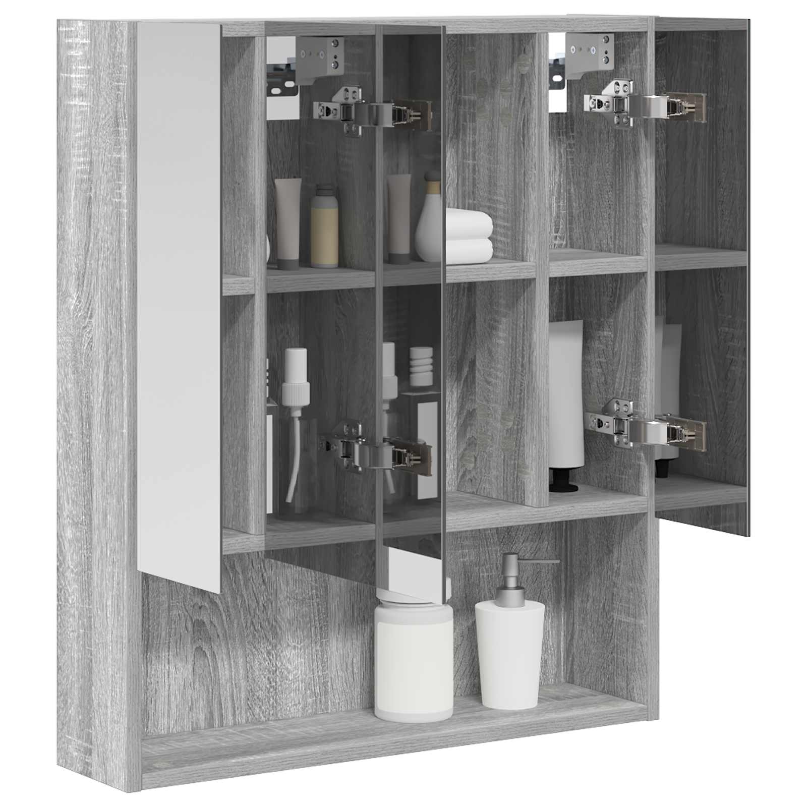 Badezimmerspiegelschrank Sonoma-Grau 60 x 14,5 x 70 cm