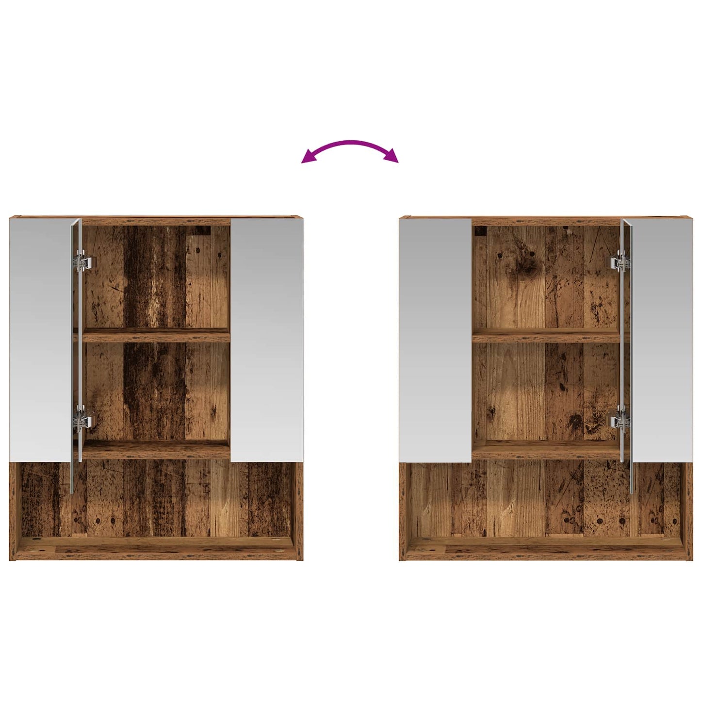 Badezimmerspiegelschrank Altholz 60 x 14,5 x 70 cm