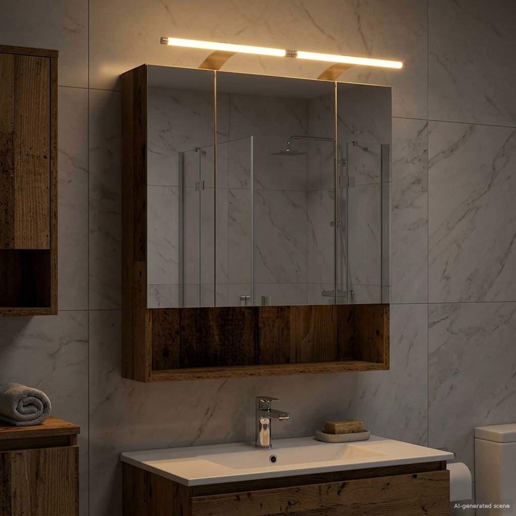 Badezimmerspiegelschrank Altholz 60 x 14,5 x 70 cm