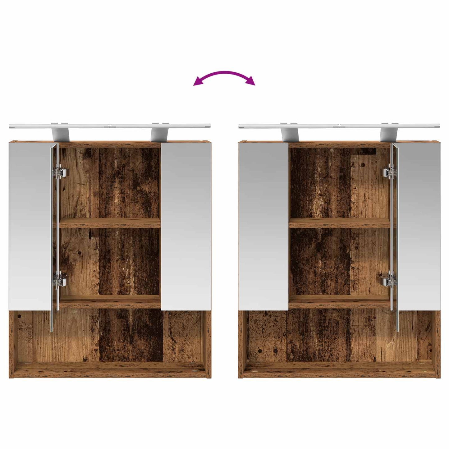 Badezimmerspiegelschrank Altholz 60 x 14,5 x 70 cm