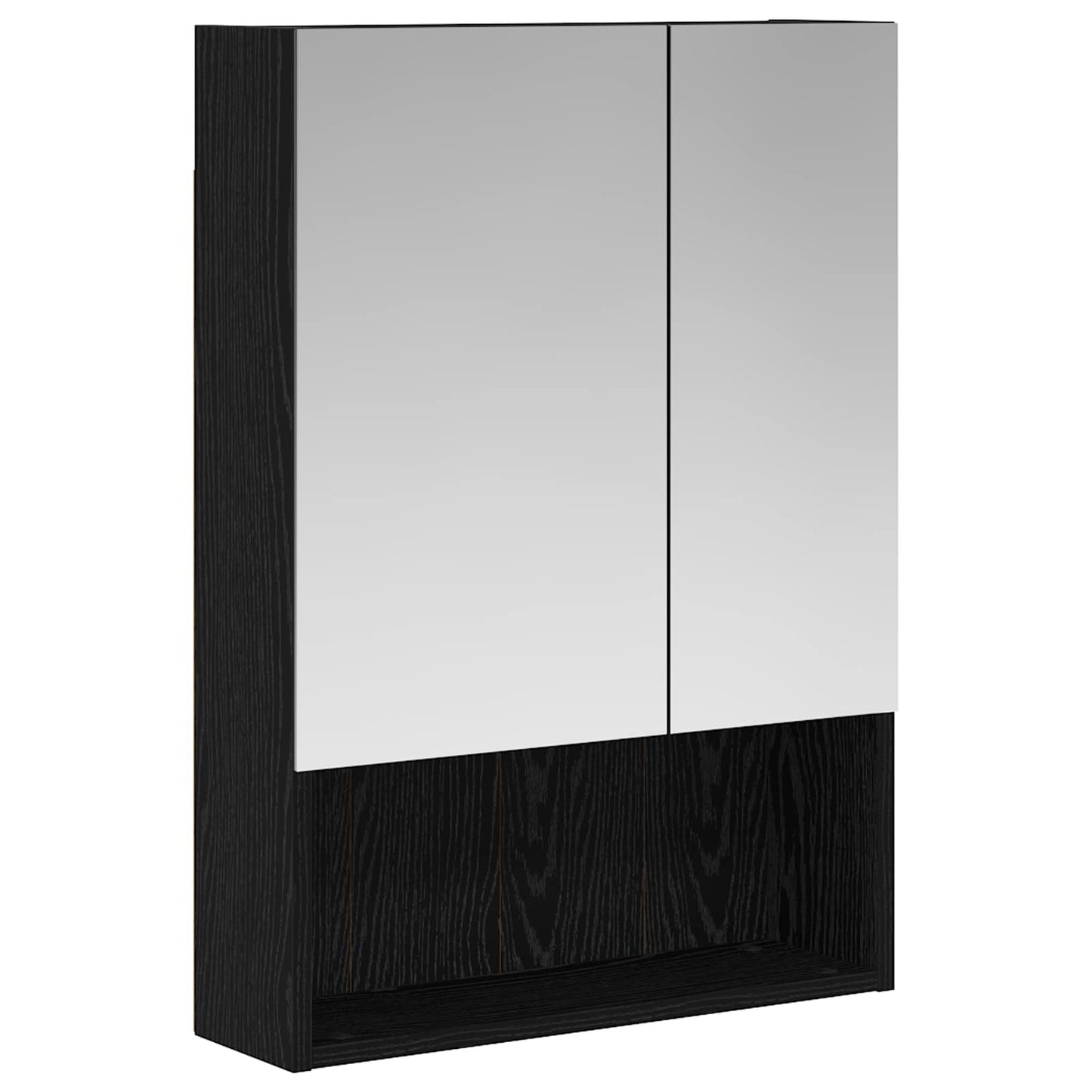 Badezimmerspiegelschrank Schwarz Eichen-Optik 50 x 14,5 x 70 cm