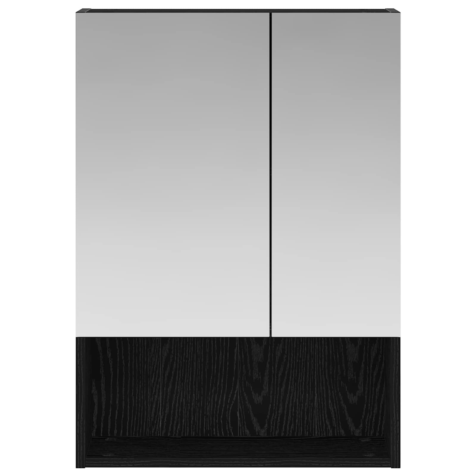 Badezimmerspiegelschrank Schwarz Eichen-Optik 50 x 14,5 x 70 cm
