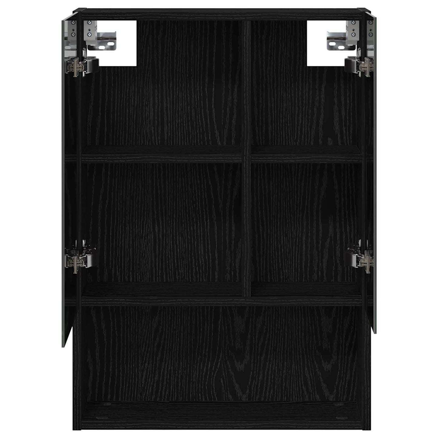 Badezimmerspiegelschrank Schwarz Eichen-Optik 50 x 14,5 x 70 cm