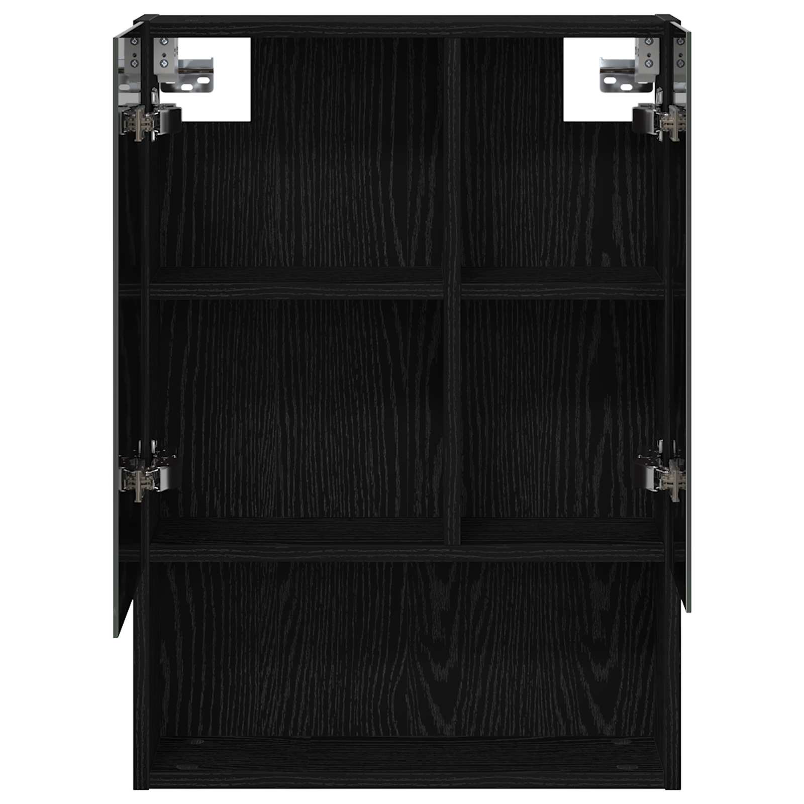 Badezimmerspiegelschrank Schwarz Eichen-Optik 50 x 14,5 x 70 cm